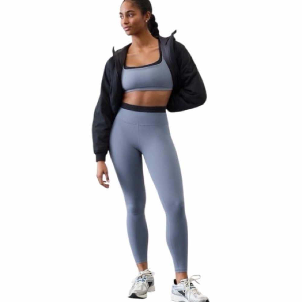 NWT Athleta Elation Ultra High Rise Double Up Legging - Shadow Blue/Black/XS